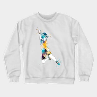 Handball Player Boy Hits The Ball Crewneck Sweatshirt